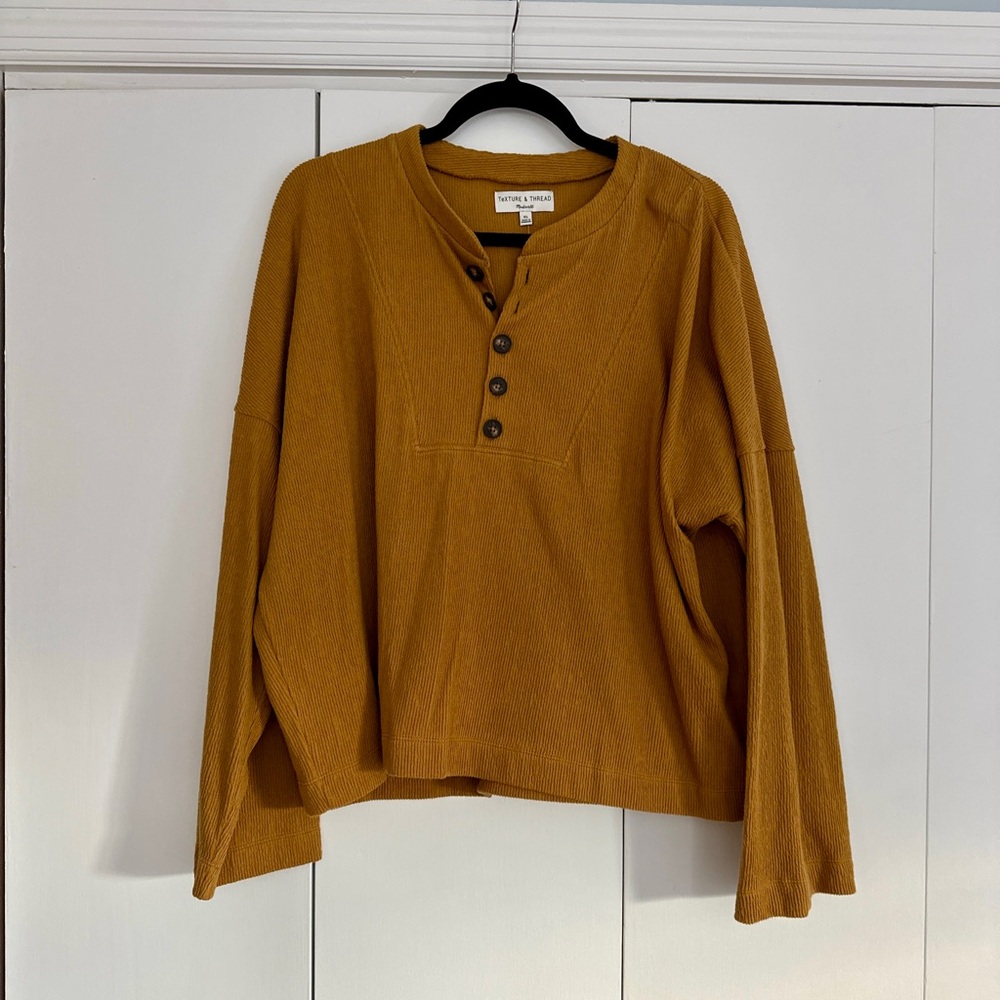 Madewell Mustard Button-Front Blouse
